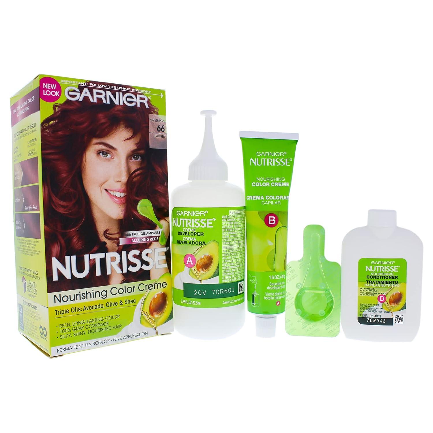 imageGarnier Hair Color Nutrisse Nourishing Creme 30 Darkest Brown Sweet Cola Permanent Hair Dye 2 Count Packaging May VaryRed