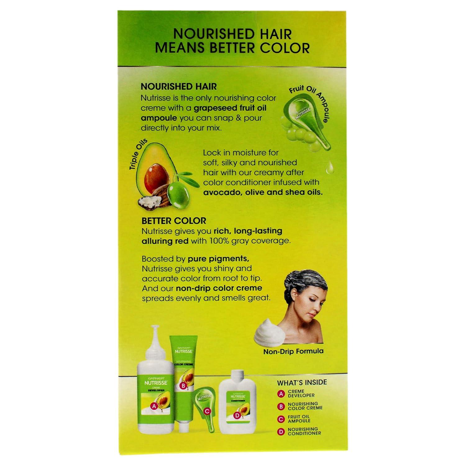 imageGarnier Hair Color Nutrisse Nourishing Creme 30 Darkest Brown Sweet Cola Permanent Hair Dye 2 Count Packaging May VaryRed