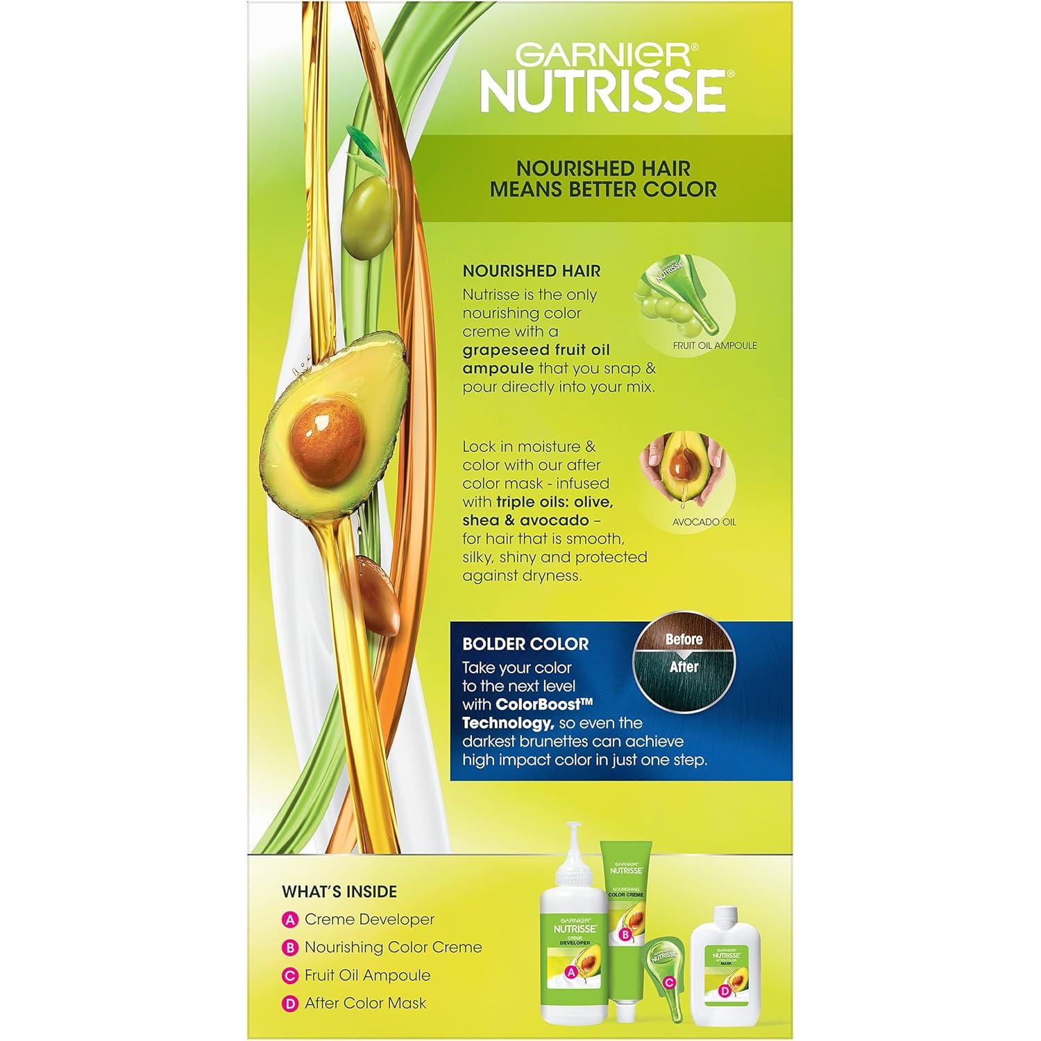 imageGarnier Hair Color Nutrisse Nourishing Creme 30 Darkest Brown Sweet Cola Permanent Hair Dye 2 Count Packaging May VaryTL1 Deep Intense Teal Teal Forest