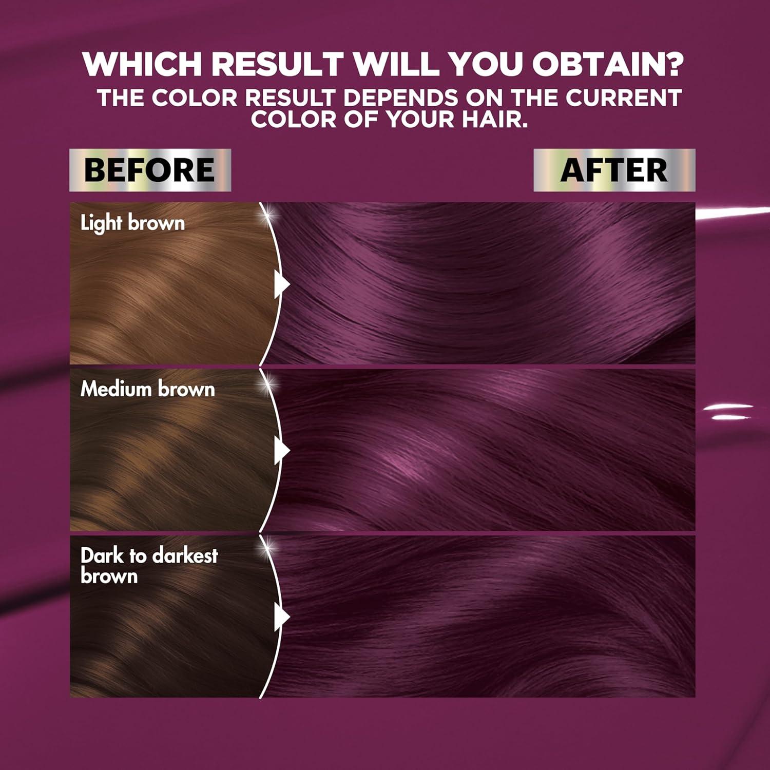 imageGarnier Hair Color Nutrisse Nourishing Creme 30 Darkest Brown Sweet Cola Permanent Hair Dye 2 Count Packaging May VaryV2 Dark Intense Violet Spiced Plum