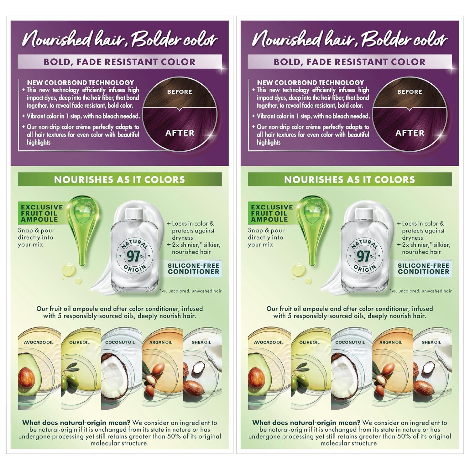 imageGarnier Hair Color Nutrisse Nourishing Creme 30 Darkest Brown Sweet Cola Permanent Hair Dye 2 Count Packaging May VaryV2 Dark Intense Violet Spiced Plum