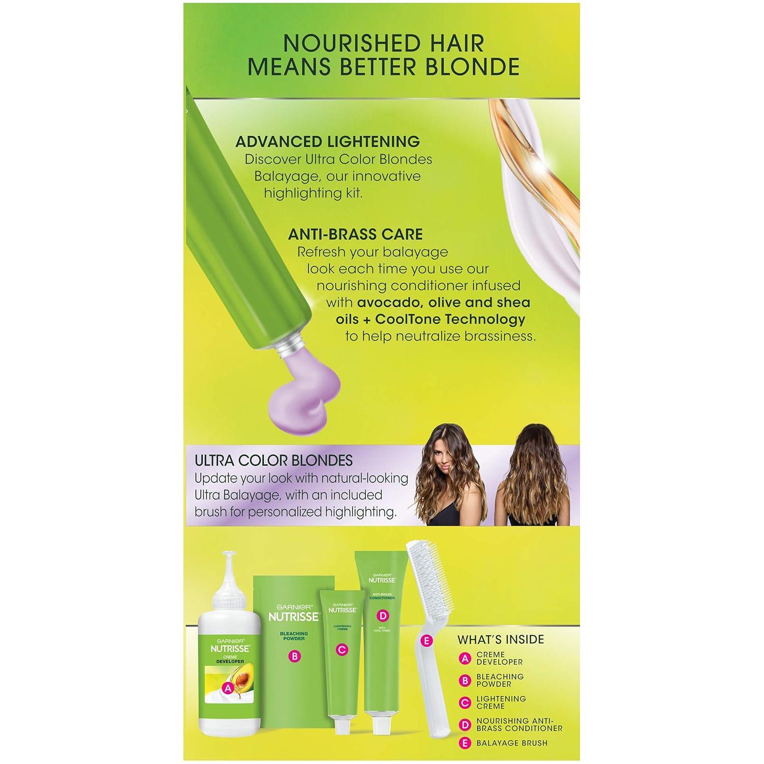 imageGarnier Hair Color Nutrisse Ultra Color Nourishing Creme PL2 Ultra Light Platinum Mascarpone Crme Permanent Hair Dye 1 Count Packaging May VaryBY1 Ultra Balayage Icing Swirl