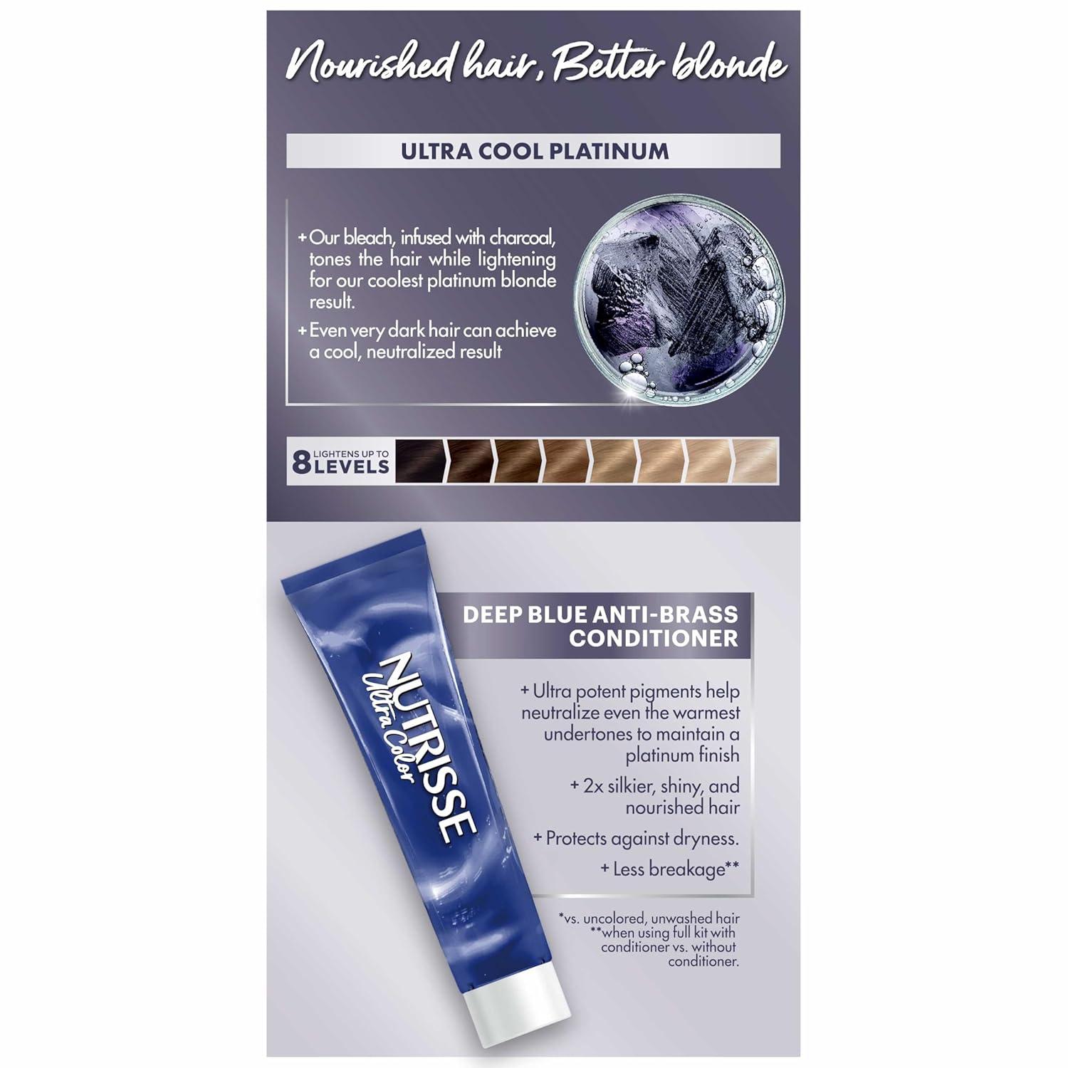 imageGarnier Hair Color Nutrisse Ultra Color Nourishing Creme PL2 Ultra Light Platinum Mascarpone Crme Permanent Hair Dye 1 Count Packaging May VaryCharcoal Bleach Pl3