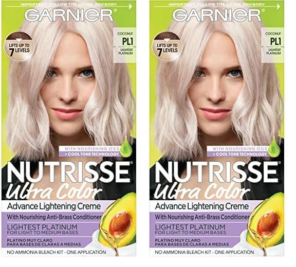 imageGarnier Hair Color Nutrisse Ultra Color Nourishing Creme PL2 Ultra Light Platinum Mascarpone Crme Permanent Hair Dye 1 Count Packaging May VaryPL1 Lightest Platinum Coconut