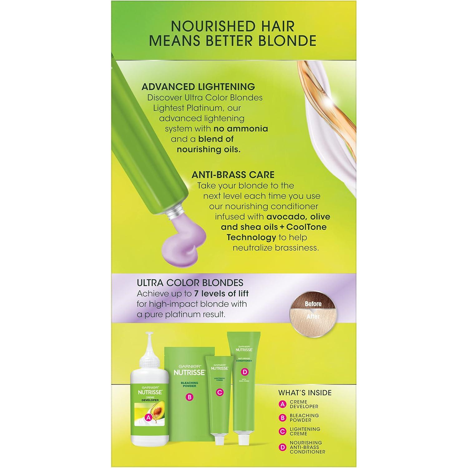 imageGarnier Hair Color Nutrisse Ultra Color Nourishing Creme PL2 Ultra Light Platinum Mascarpone Crme Permanent Hair Dye 1 Count Packaging May VaryPL1 Lightest Platinum Coconut