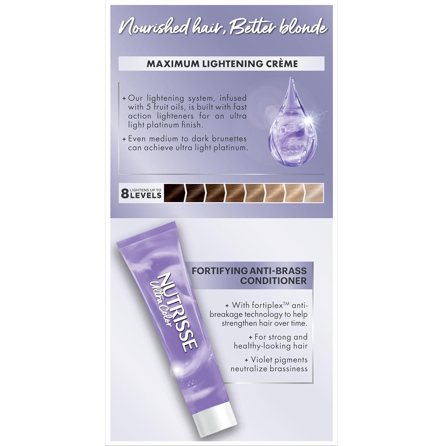 imageGarnier Hair Color Nutrisse Ultra Color Nourishing Creme PL2 Ultra Light Platinum Mascarpone Crme Permanent Hair Dye 1 Count Packaging May VaryPL2 Ultra Light Platinum Mascarpone Crme