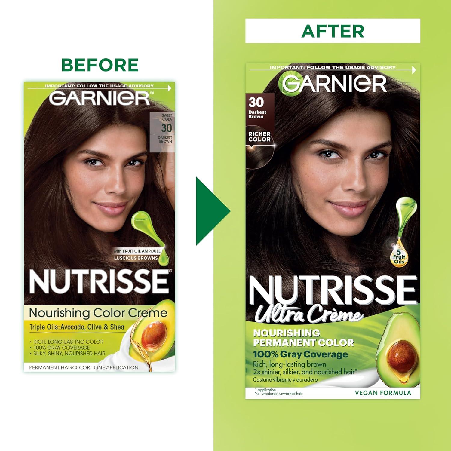 imageGarnier Hair Color Nutrisse Ultra Color Nourishing Creme RC1 Medium Intense Copper Red Terracotta Chili Permanent Hair Dye 2 Count Packaging May Vary30 Darkest Brown
