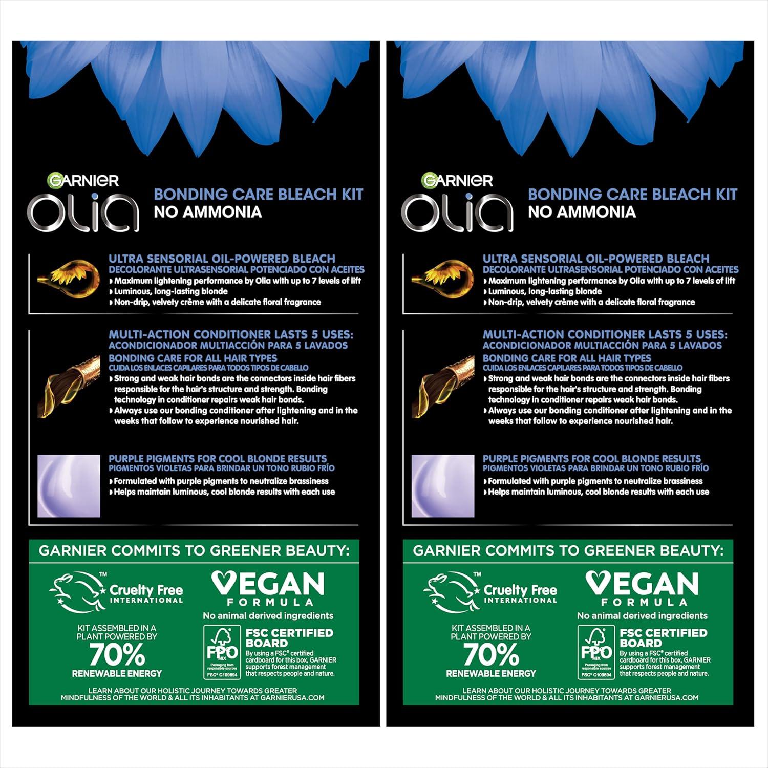 imageGarnier Hair Color Olia AmmoniaFree Brilliant Color OilRich Permanent Hair Dye 30 Darkest Brown 2 Count Packaging May VaryB Bleach