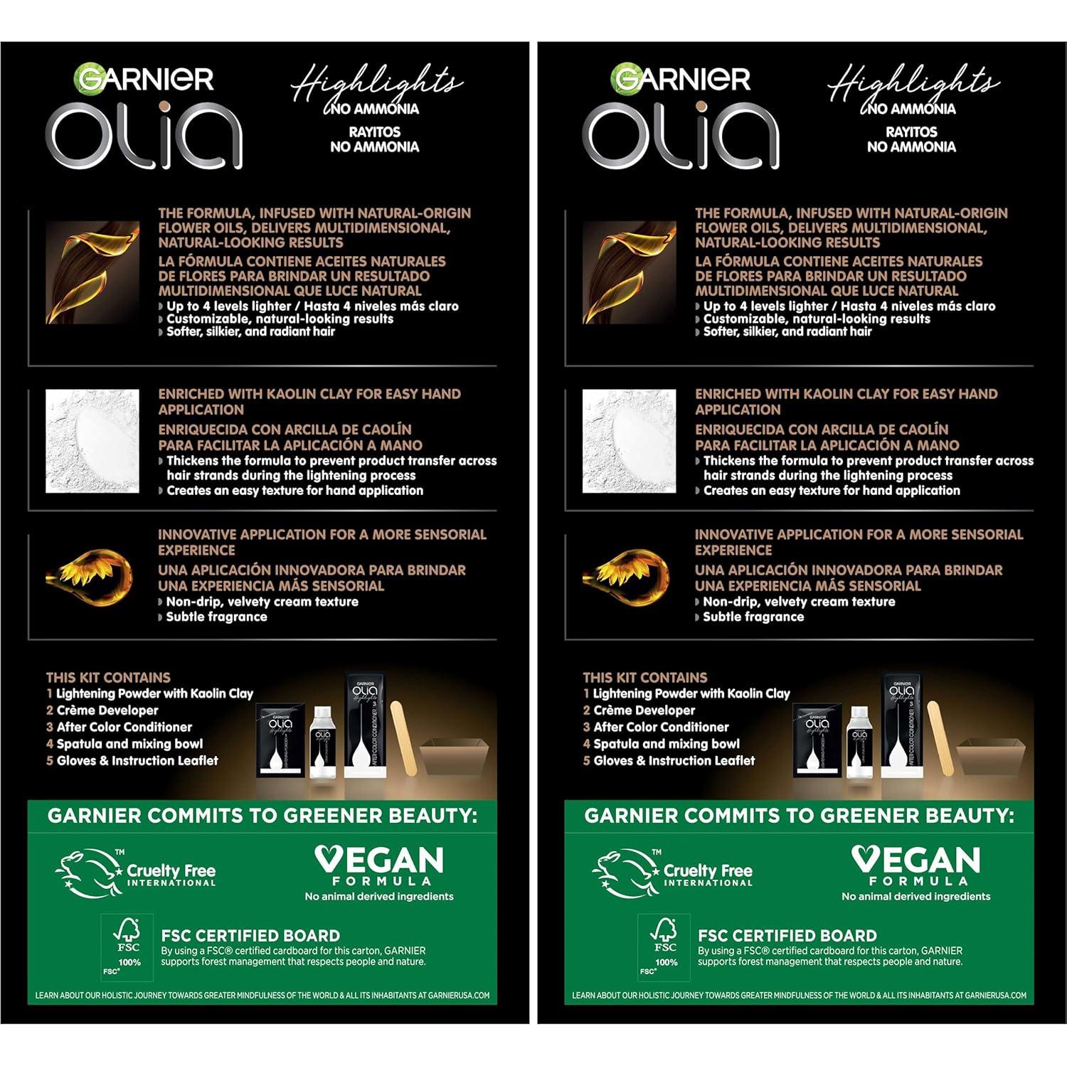 imageGarnier Hair Color Olia AmmoniaFree Permanent Hair Dye H03 Highlights for Brunettes 2 Count Packaging May VaryH03 Highlights for Brunettes