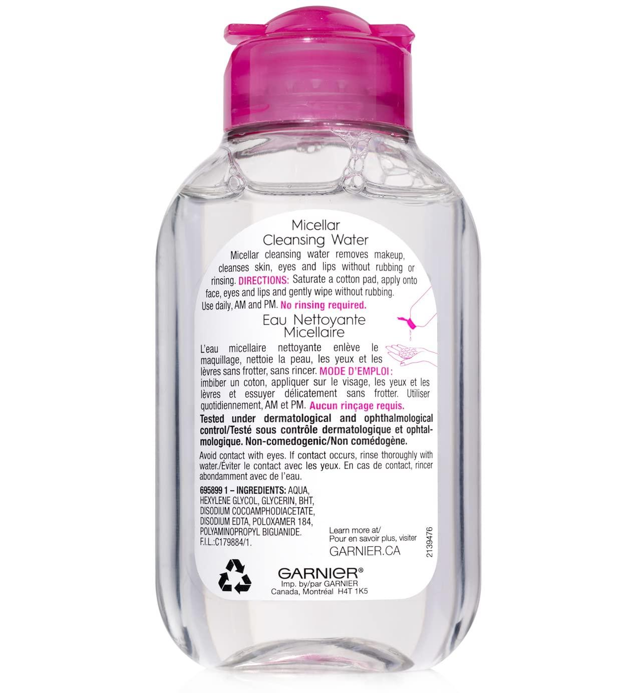 imageGarnier Micellar Cleansing Water Allin1 Makeup Remover and Facial Cleanser For All Skin Types 34 Fl Oz 100mL 1 Count Packaging May Vary