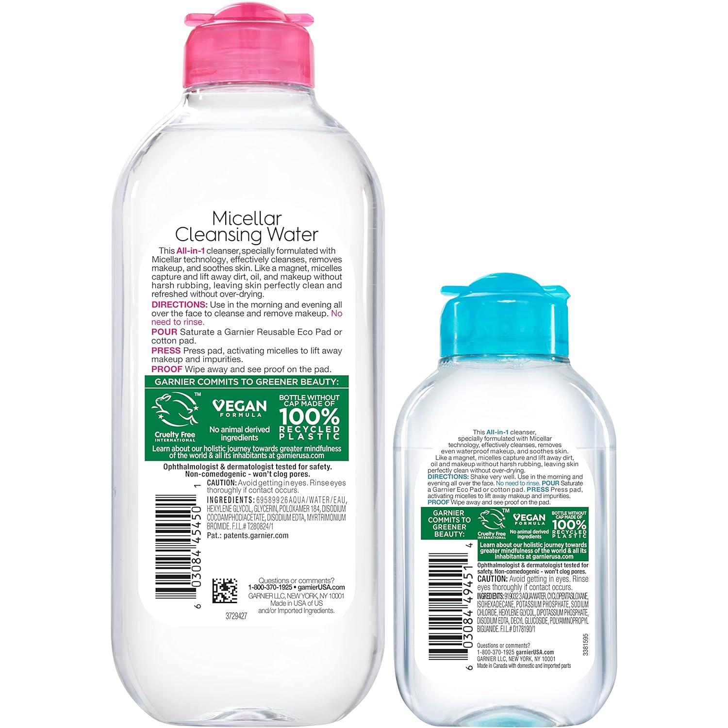 imageGarnier Micellar Cleansing Water For All Skin Types 135 fl oz  Micellar Cleansing Water For Waterproof Makeup 34 fl oz