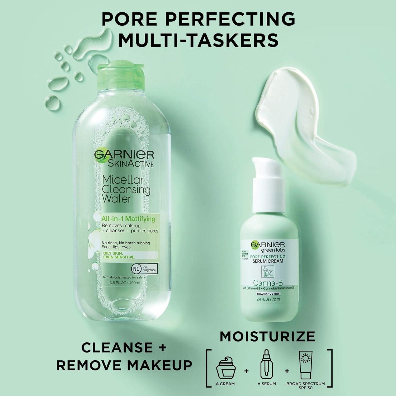 imageGarnier Micellar Water for Oily Skin Facial Cleanser ampamp Makeup Remover Mattifying For All Skin Types Vegan Cruelty Free 135 Fl Oz 400mL 2 CountFragrance free