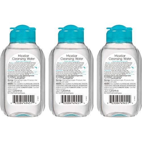 imageGarnier Micellar Water for Waterproof Makeup Hydrating Facial Cleanser ampamp Makeup Remover Suitable for Sensitive Skin Vegan Cruelty Free 135 Fl Oz 400mL 2 Count34 Fl Oz Pack of 3