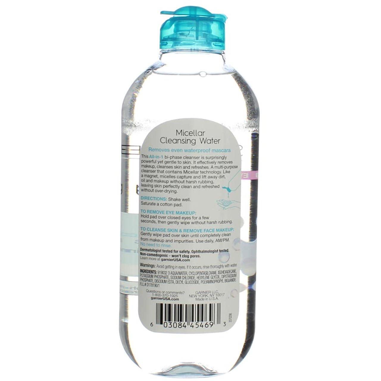 imageGarnier Micellar Water for Waterproof Makeup Hydrating Facial Cleanser ampamp Makeup Remover Suitable for Sensitive Skin Vegan Cruelty Free 135 Fl Oz 400mL 2 Count135 Fl Oz Pack of 6