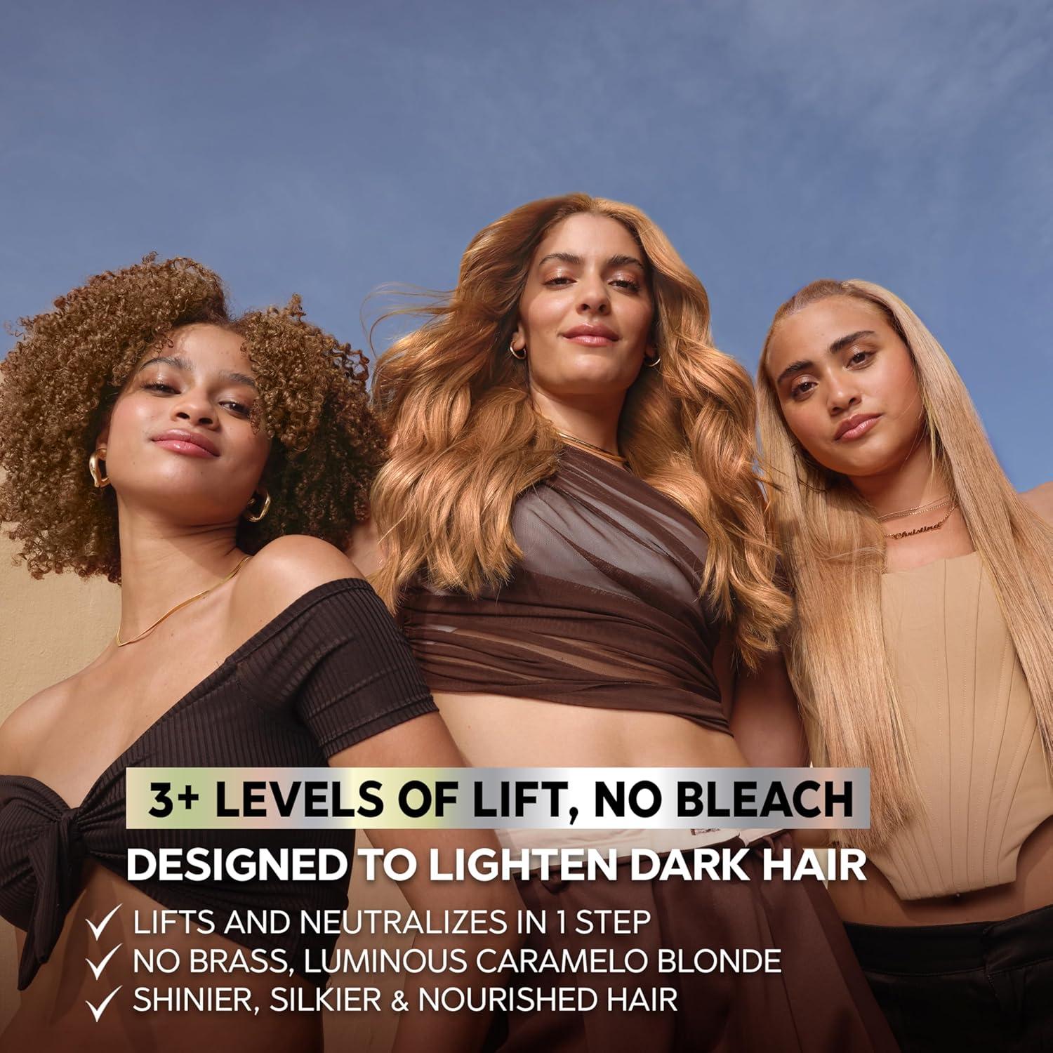 imageGarnier Nutrisse Ultra Color Nourishing Bold Permanent Hair Color Creme LC2 HiLift Dark Blonde Coconut Flan Pack of 2 Hair Dye Kit for 8 Weeks of Bold Hair Color Even on Dark BasesLC1 HiLift Light Brown Salted Caramelo