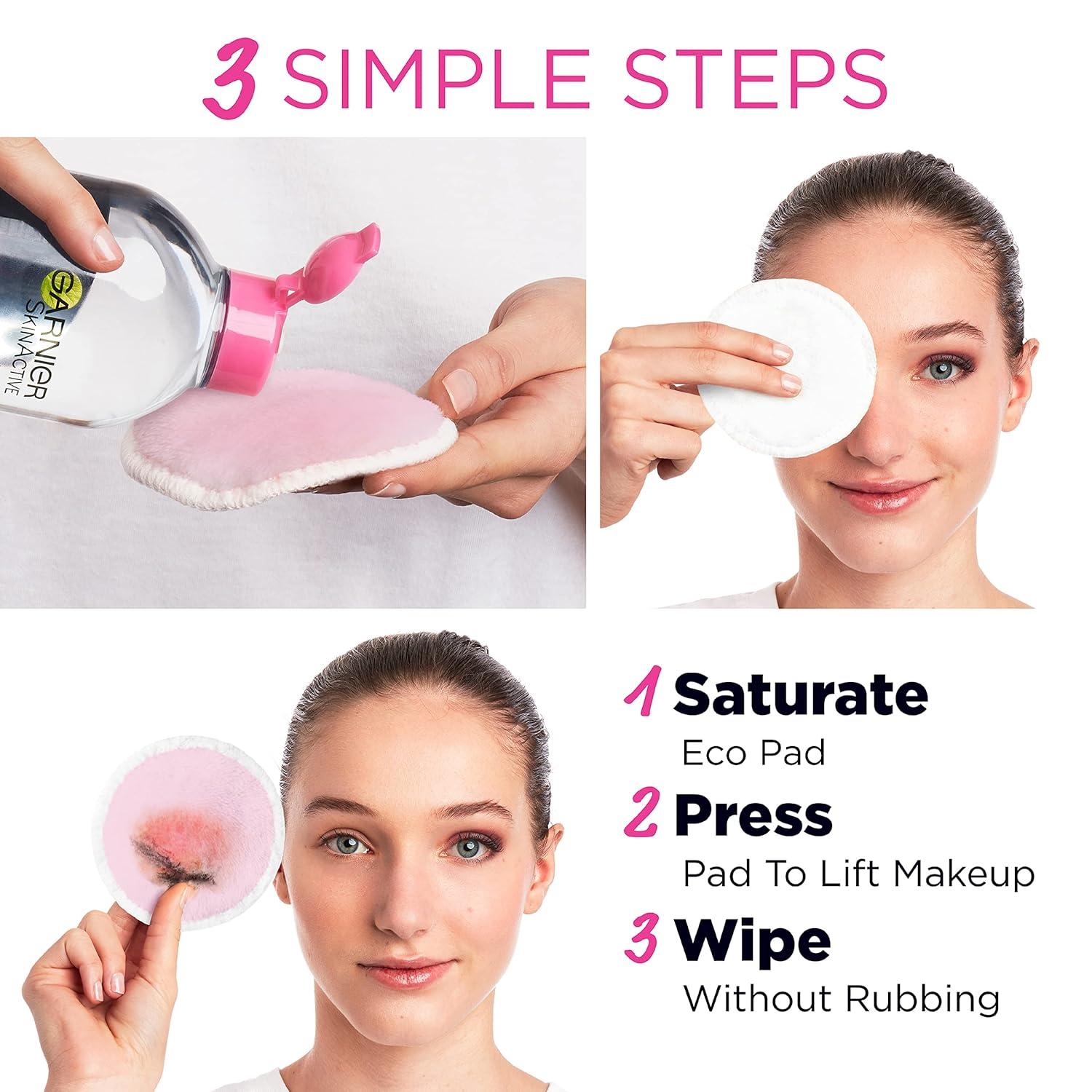 imageGarnier SkinActive Micellar Cleansing Eco Pads Reusable 3 Ultrasoft Microfiber Pads 1 Count Packaging May Vary3 Count Pack of 1