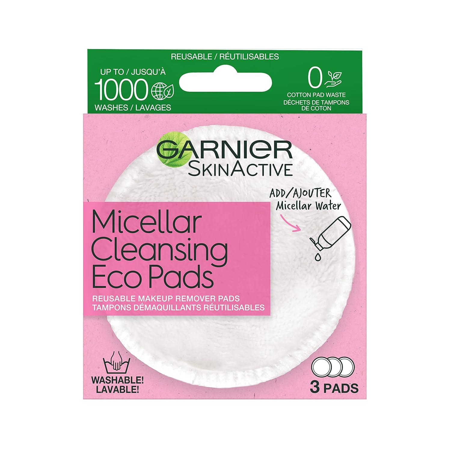 imageGarnier SkinActive Micellar Cleansing Eco Pads Reusable 3 Ultrasoft Microfiber Pads 1 Count Packaging May Vary3 Count Pack of 1
