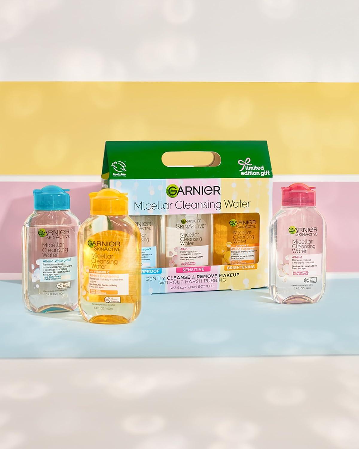 imageGarnier SkinActive Micellar Water Facial Cleanser and Makeup Remover Minis 3 Pack 1 Skin Care Gift Set