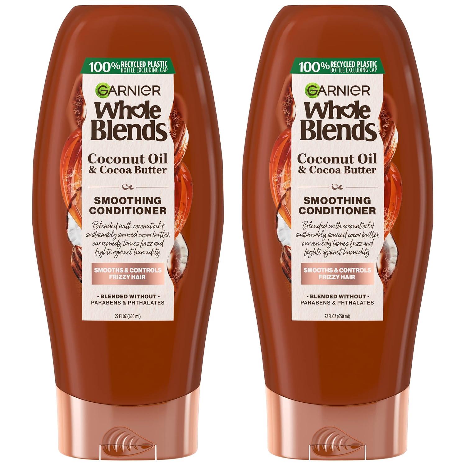 imageGarnier Whole Blends Coconut Oil ampamp Cocoa Butter Smoothing Shampoo for Frizzy Hair 22 Fl Oz 2 Count Packaging May VaryCoconut