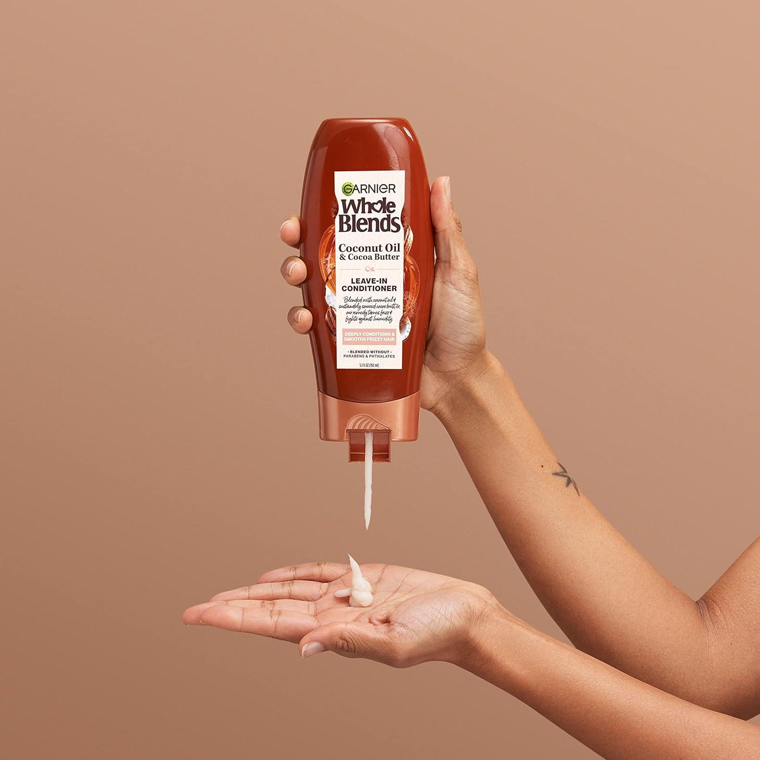 imageGarnier Whole Blends Coconut Oil ampamp Cocoa Butter Smoothing Shampoo for Frizzy Hair 22 Fl Oz 2 Count Packaging May VaryCoconut