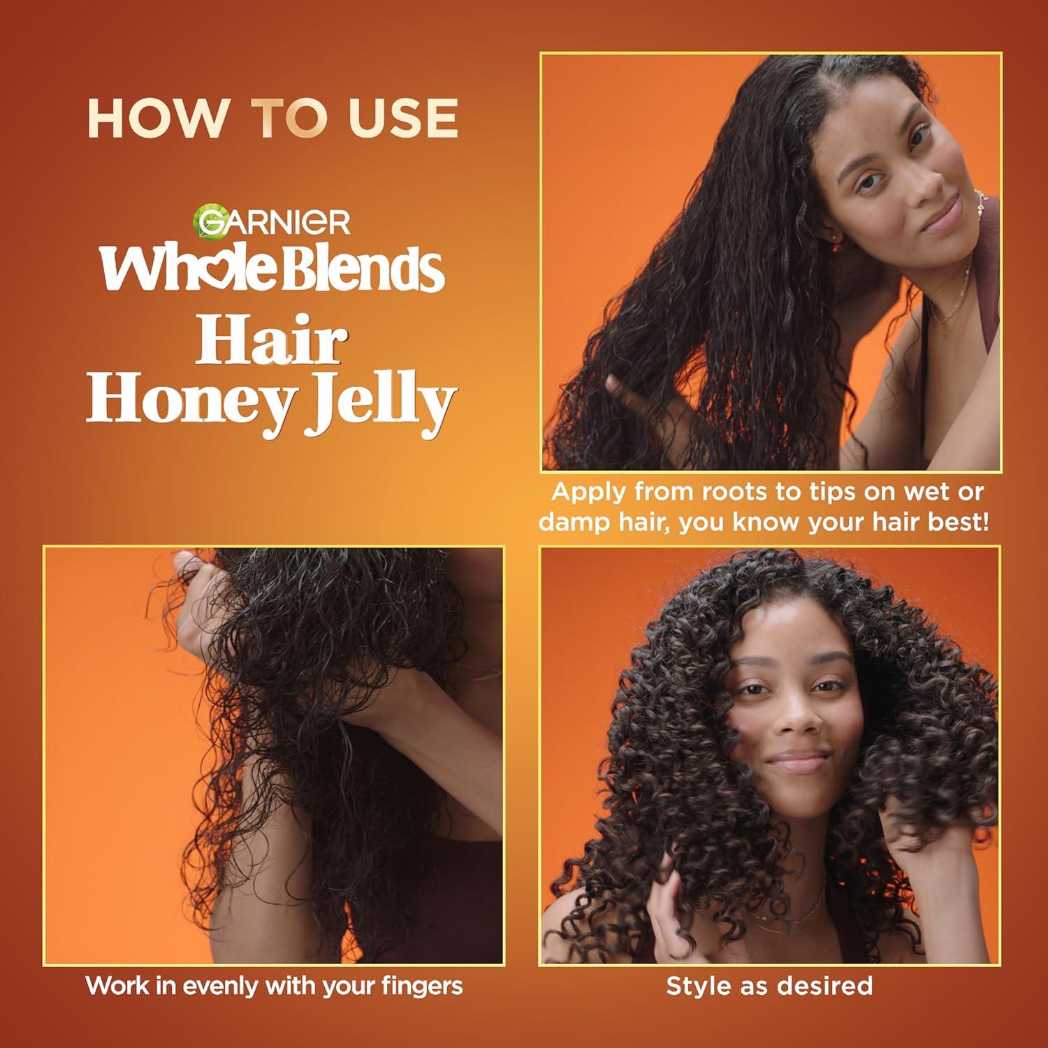 imageGarnier Whole Blends Hair Honey Jelly for Defining Waves and Curls Hair Gel for Up to 100HRs Curl Definition Frizz Control and Deep Moisture 135 Fl Oz 2 Count