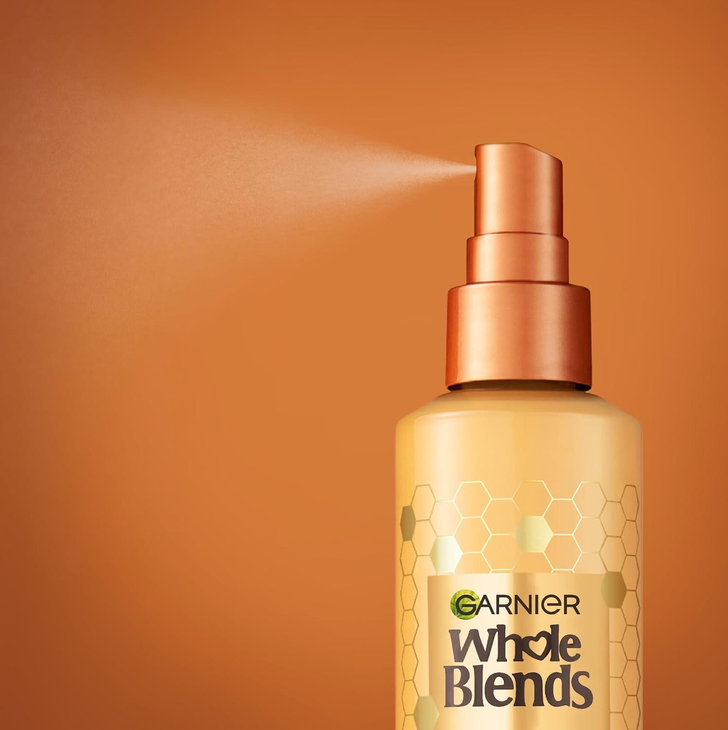 imageGarnier Whole Blends Hair Honey Milk 450F Heat Protectant Spray For All Hair Types With Up To 100 Hrs of Frizz Control 85 Fl Oz 2 CountHoney