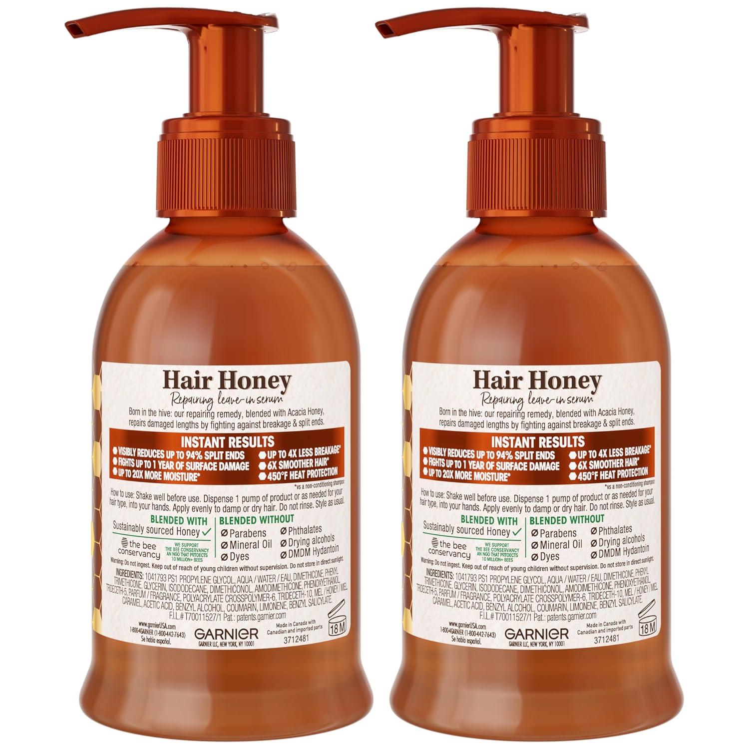 imageGarnier Whole Blends Honey Treasures Hair Honey Repairing Serum for Long Damaged Hair 51 Fl Oz 2Count Packaging May Vary