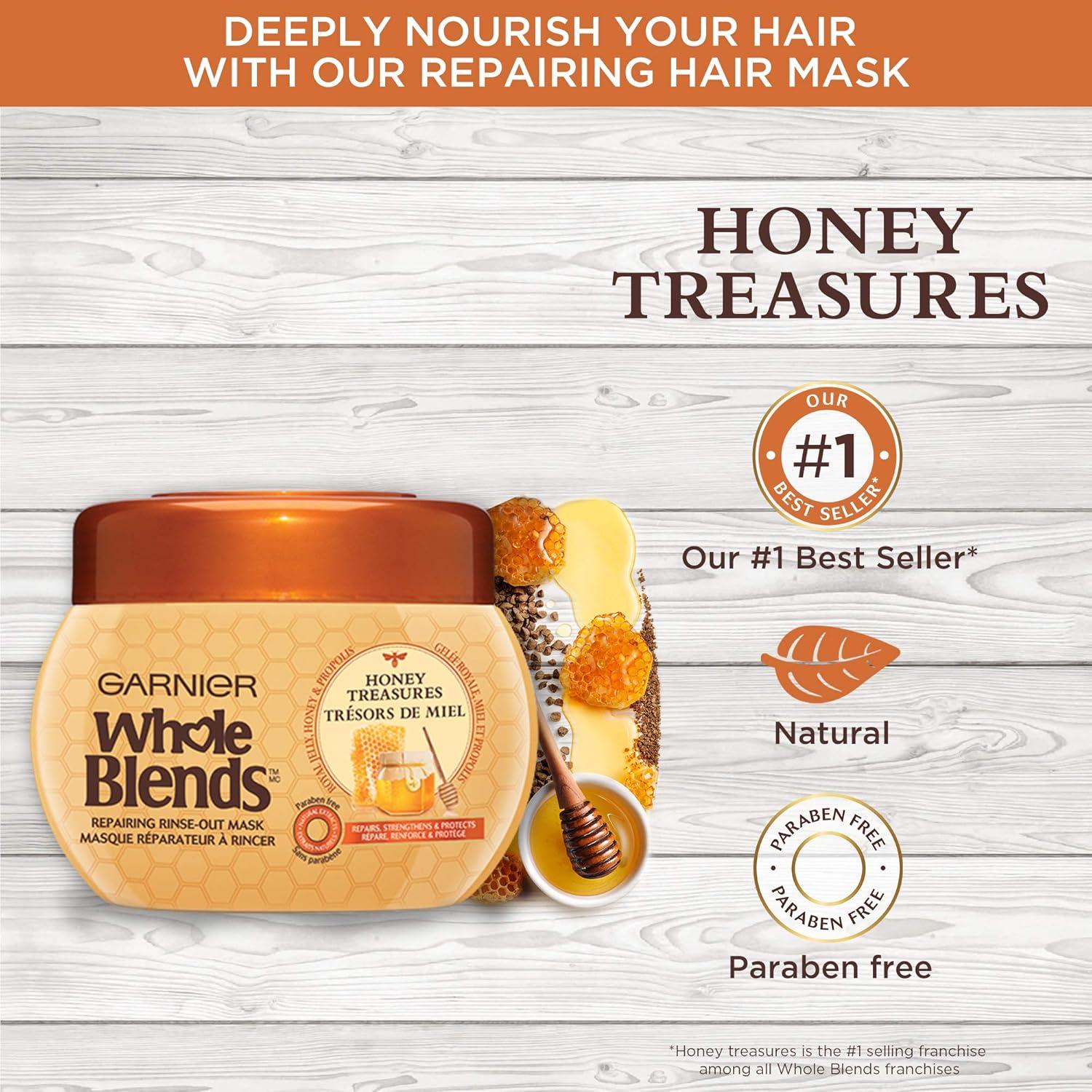 imageGarnier Whole Blends Honey Treasures Repairing Mask for Dry Damaged Hair 115 Fl Oz 2 Count Packaging May VaryAloe Vera