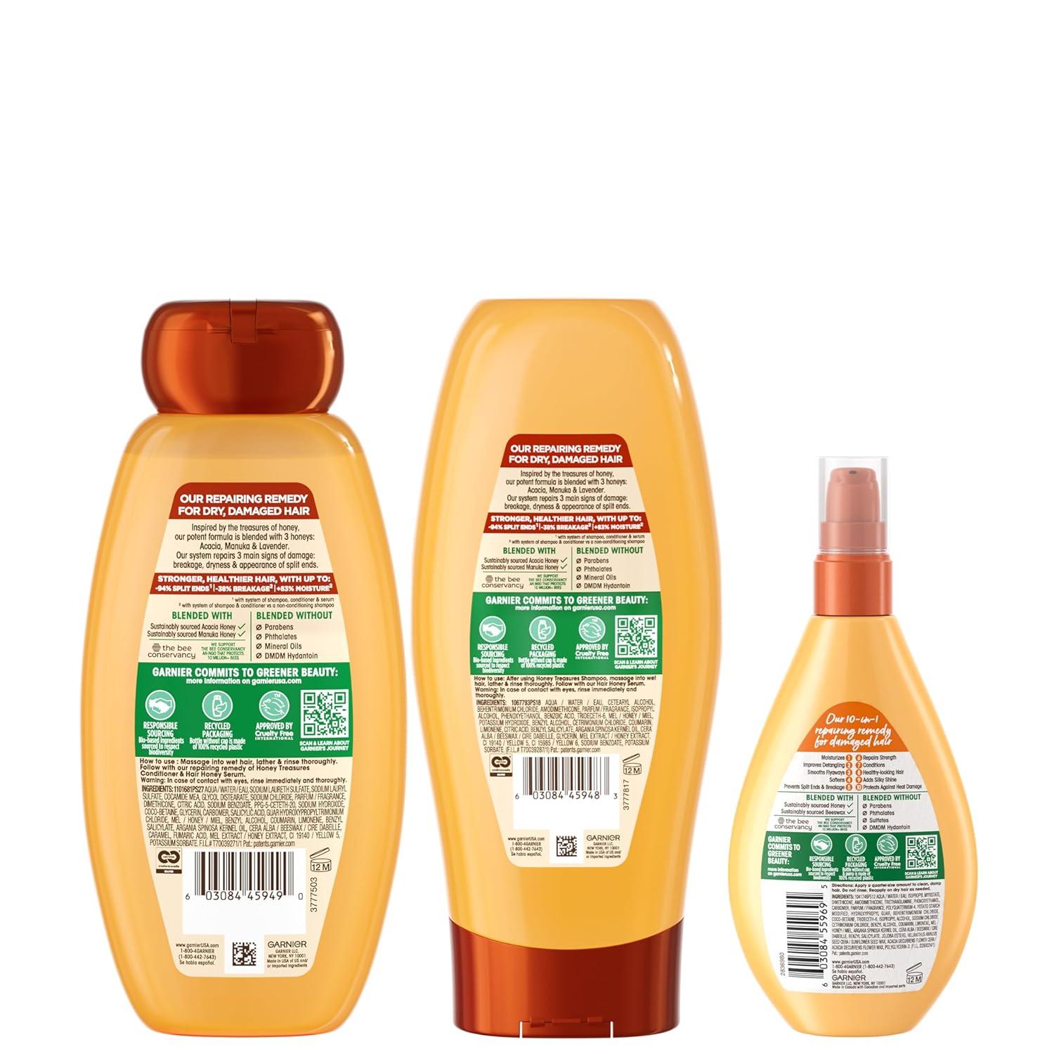 imageGarnier Whole Blends Honey Treasures Repairing Shampoo and Conditioner Set for Dry Damaged Hair 22 Fl Oz 2 Items 1 Kit Packaging May VaryHoney