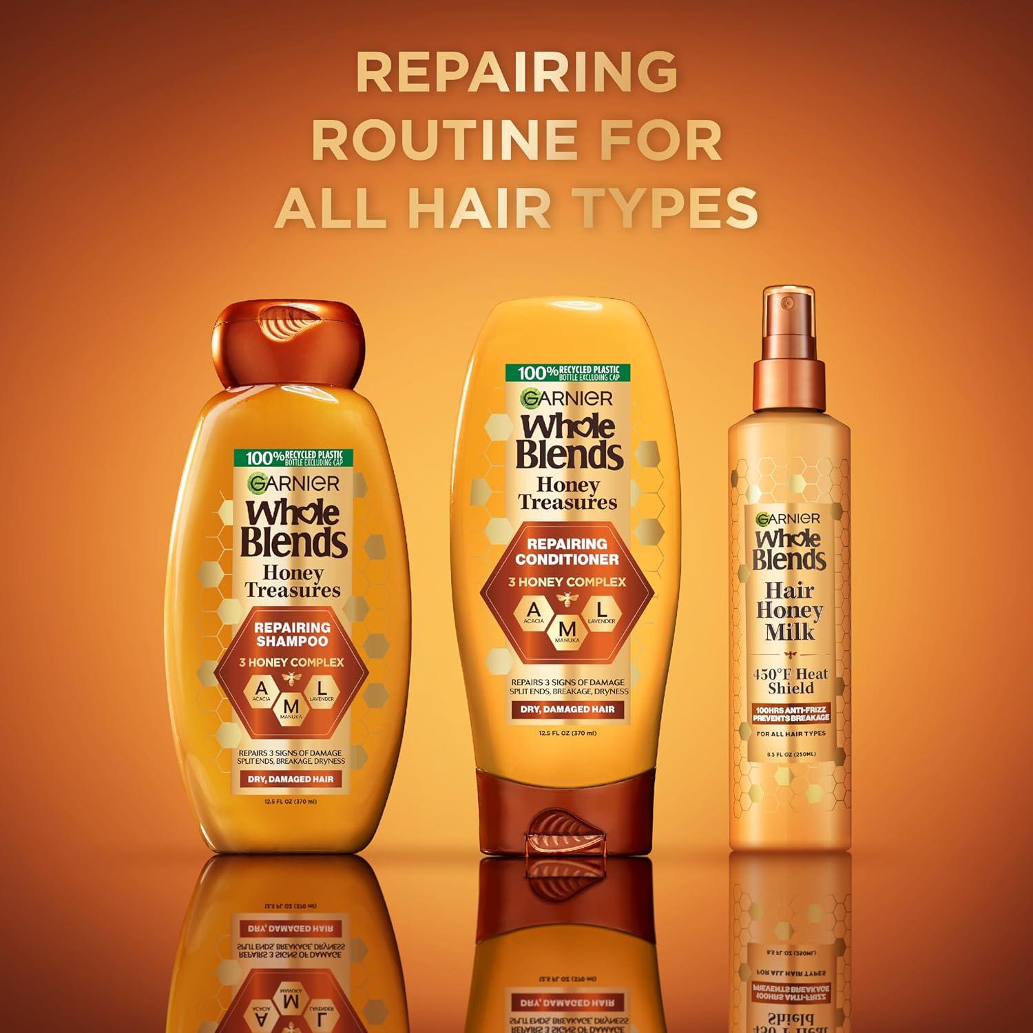 imageGarnier Whole Blends Honey Treasures Repairing Shampoo and Conditioner Set for Dry Damaged Hair 22 Fl Oz 2 Items 1 Kit Packaging May VaryHoney