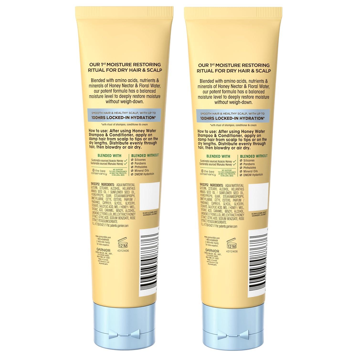 imageGarnier Whole Blends Honey Water Cream 100 Hours Moisture Lock Dry Hair Scalp Honey Nectar and Floral Water Pack of 2