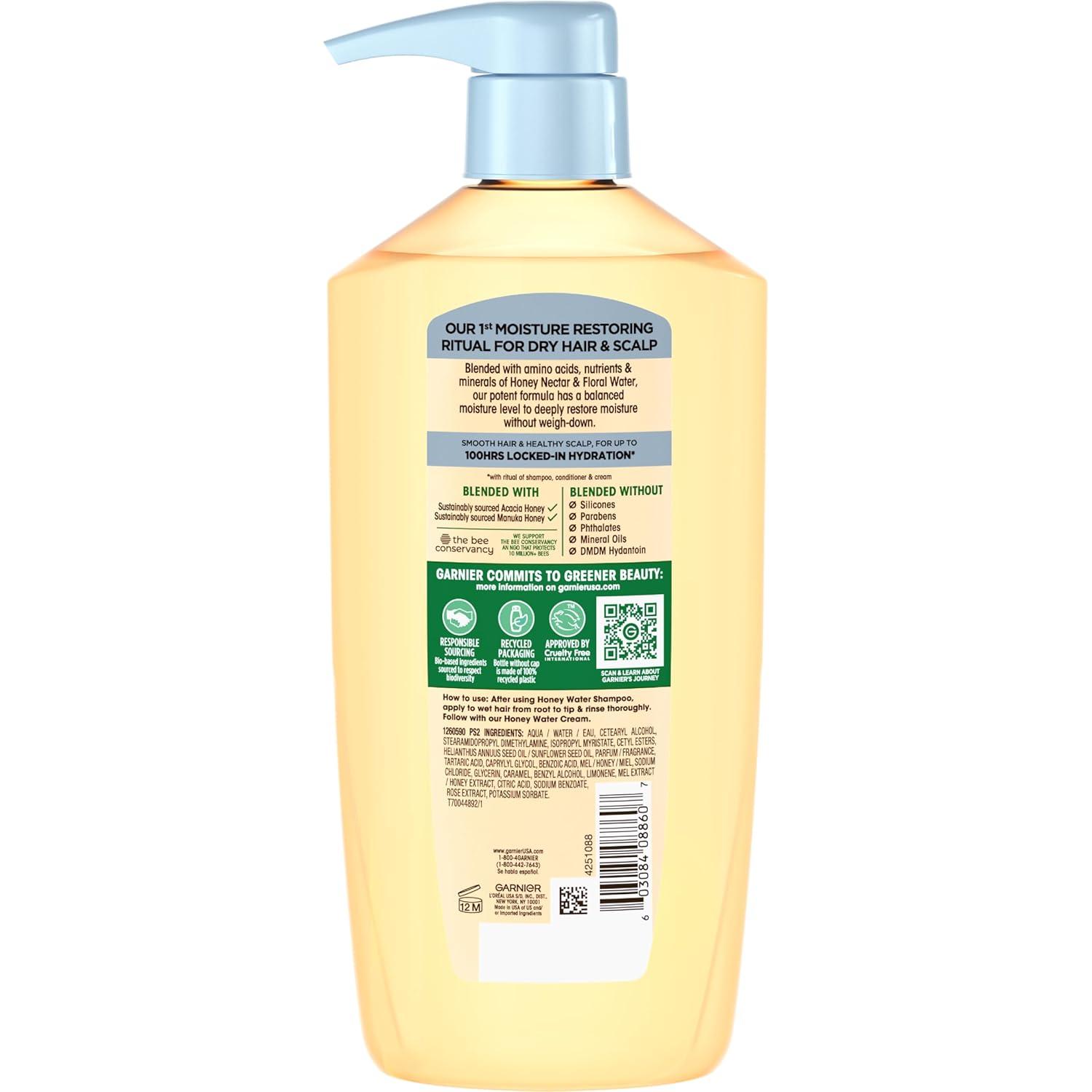 imageGarnier Whole Blends Honey Water Moisture Restoring Conditioner Hair Care for Dry Hair and Dry Scalp with Honey Nectar and Floral Water 266 Fl Oz