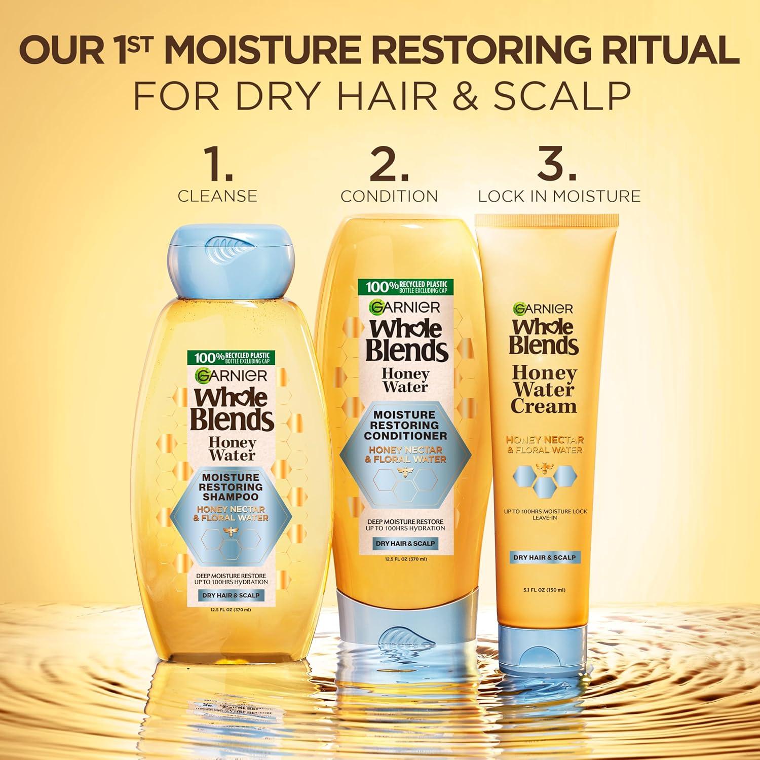 imageGarnier Whole Blends Honey Water Moisture Restoring Conditioner Hair Care for Dry Hair and Dry Scalp with Honey Nectar and Floral Water 266 Fl Oz