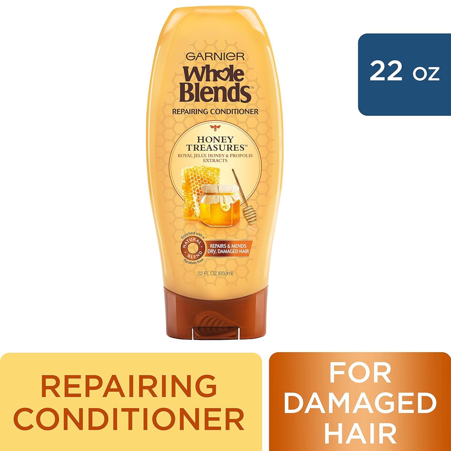 imageGarnier Whole Blends Sulfate Free Remedy Miracle Nectar 10in1 Repairing LeaveIn Conditoner for All Hair Types Honey Treasures 5 Fl Oz 2 Count Packaging May VaryHoney