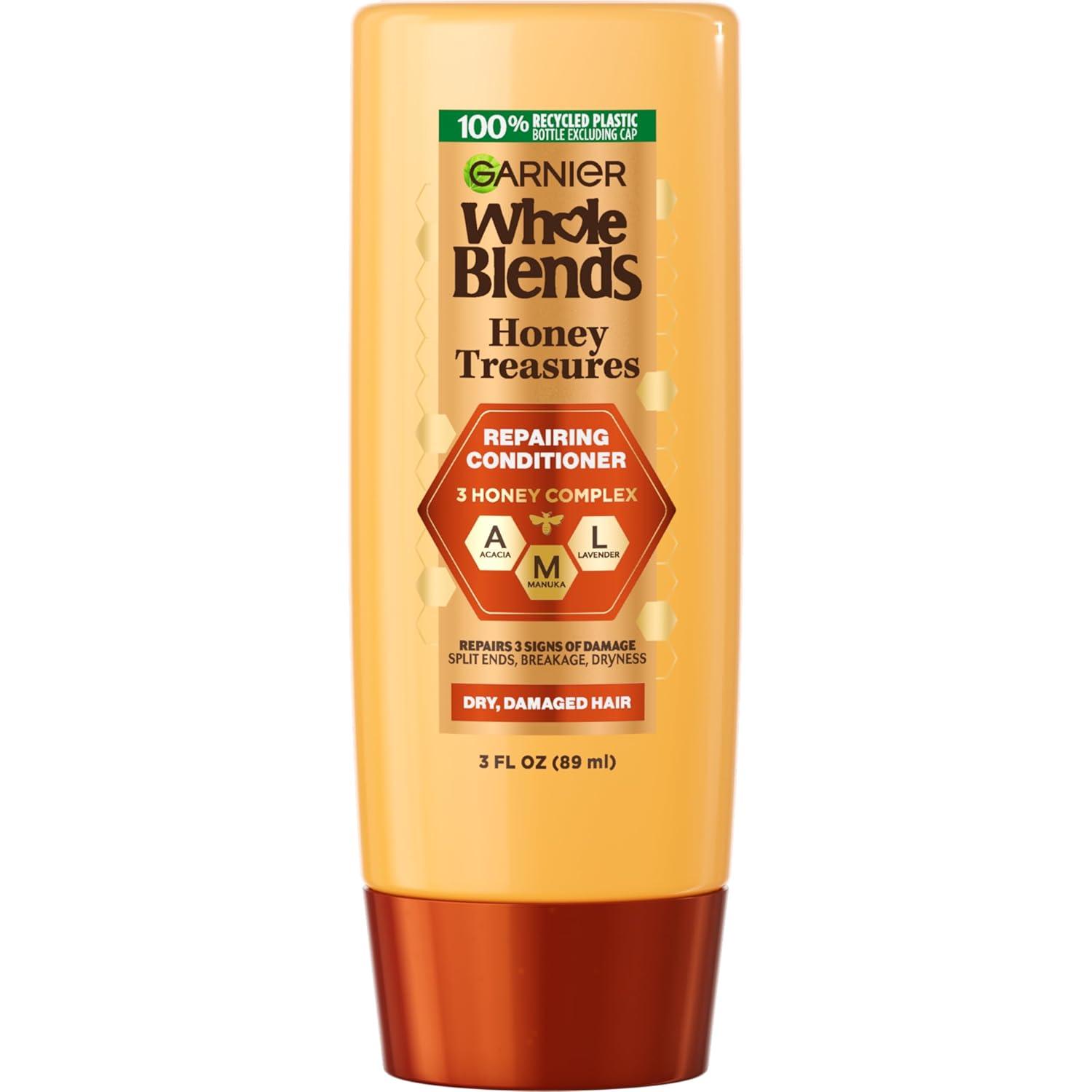 imageGarnier Whole Blends Sulfate Free Remedy Miracle Nectar 10in1 Repairing LeaveIn Conditoner for All Hair Types Honey Treasures 5 Fl Oz 2 Count Packaging May VaryHoney