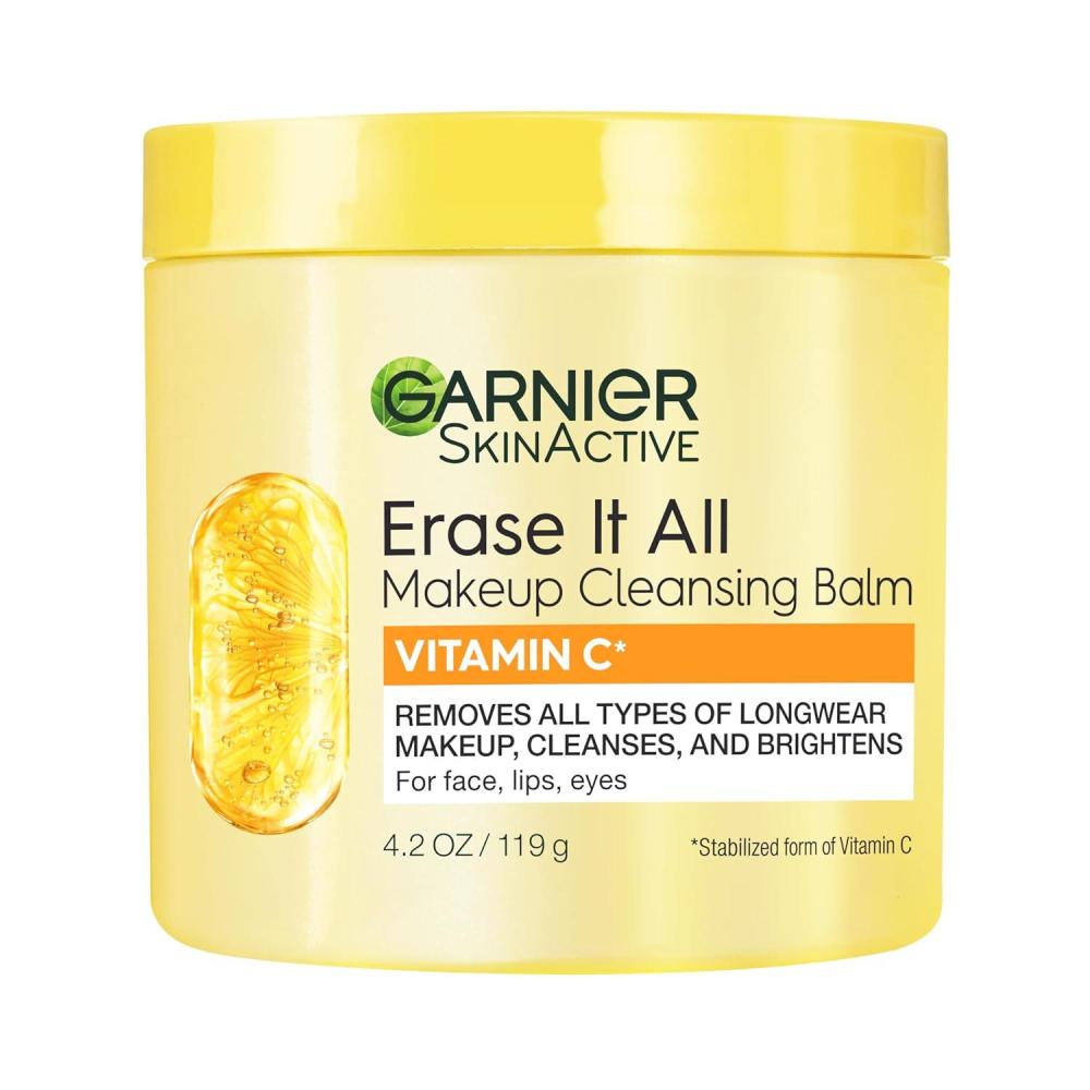 imageGarnier Erase It All Makeup Cleansing Balm with Vitamin C Brightening Facial Cleanser and Makeup Remover 42 Oz42 Ounce Pack of 1