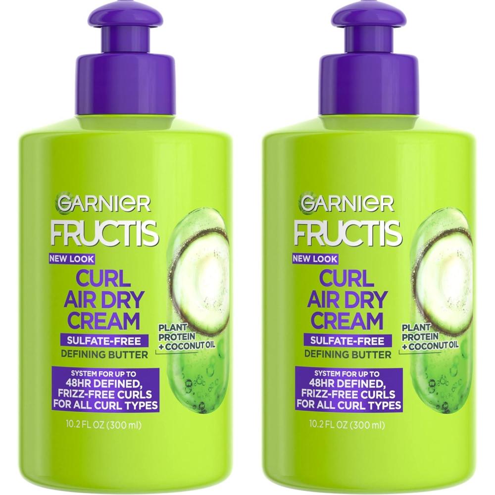 imageGarnier Fructis Curl Nourish Air Dry Cream Sulfate Free Defining Butter Leavein Conditioner 102 Fl Oz 2 Count Packaging May VaryCitrus Coconut