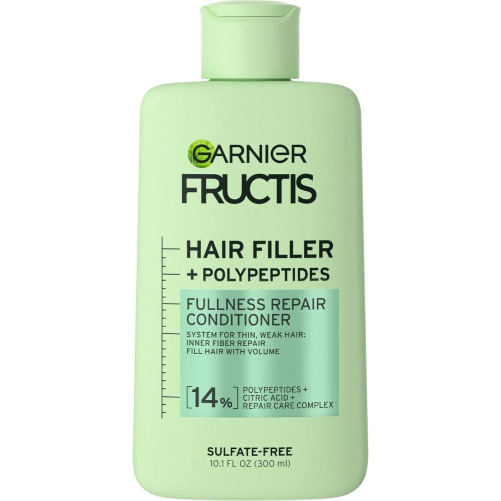 imageGarnier Fructis Hair Filler Fullness Repair Conditioner Volumizing Conditioner with Polypeptides and Hair Repair Complex for Thin Weak Split Ends 101 Fl Oz