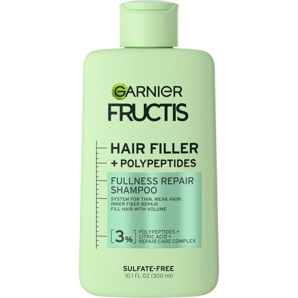imageGarnier Fructis Hair Filler Fullness Repair Shampoo Volumizing Shampoo with Polypeptides and Hair Repair Complex for Thin Weak Split Ends 101 Fl Oz