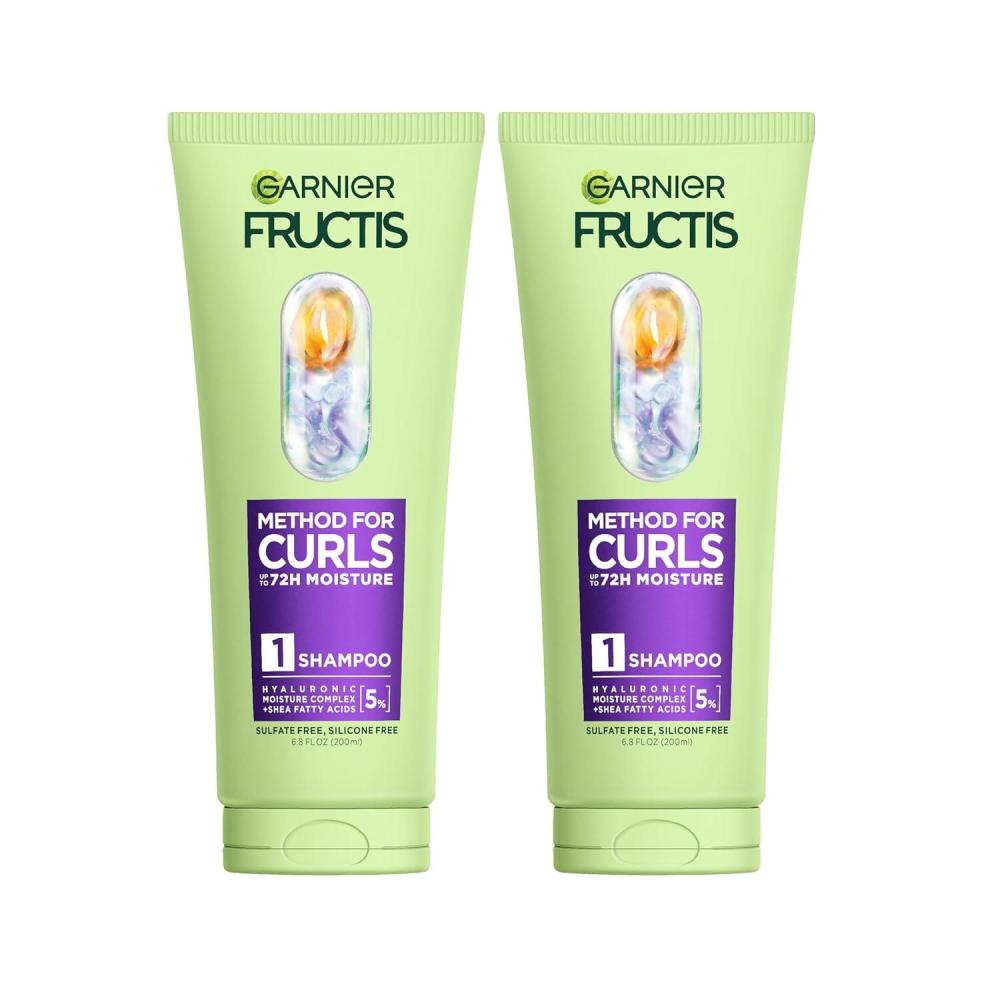imageGarnier Fructis Method for Curls Moisture Filling Curly Hair Shampoo with up to 5 Hyaluronic Moisture Complex Designed and Tested for 2C to 4C Curls and Coils 68 fl oz