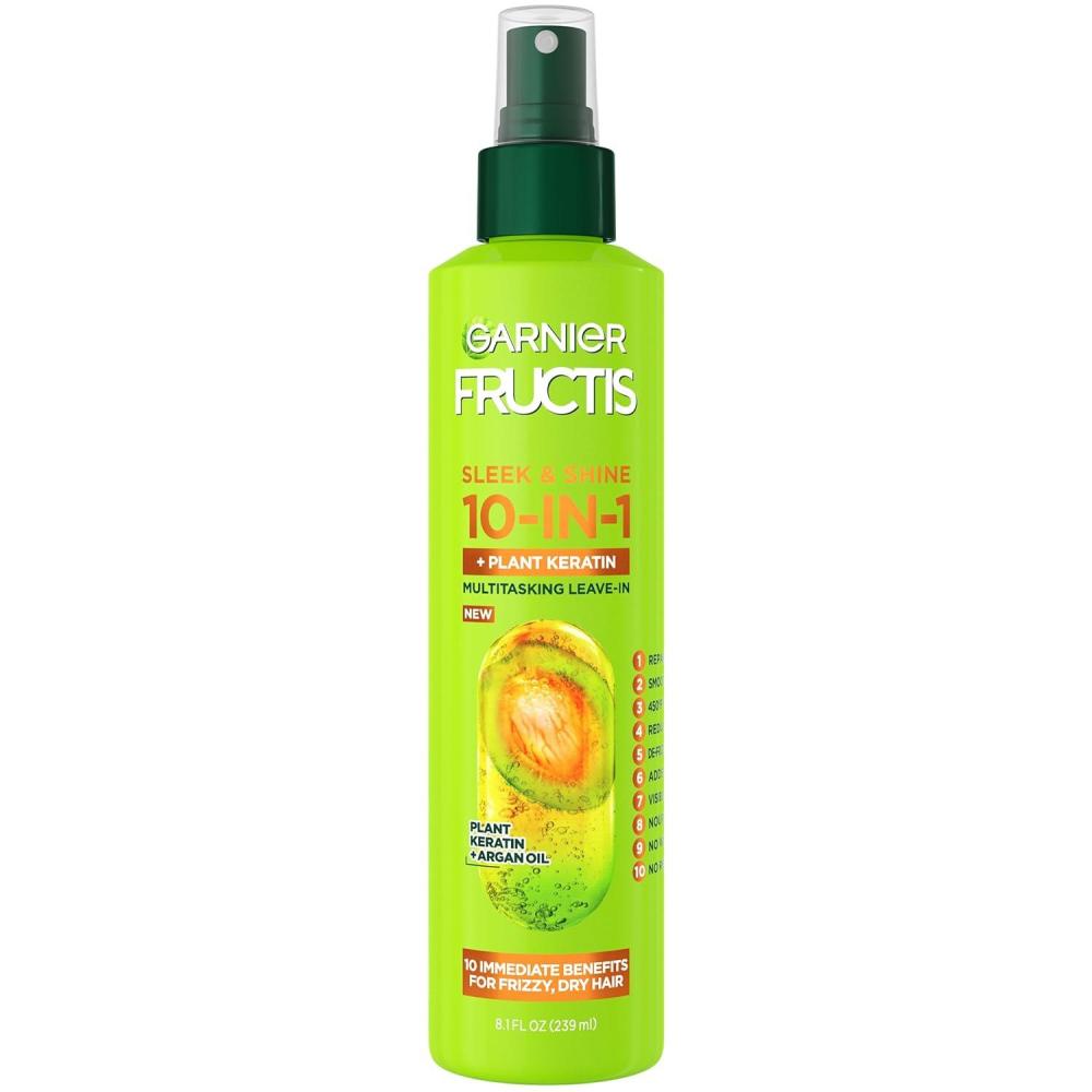 imageGarnier Fructis Sleek ampamp Shine 10in1 for Frizzy Dry Hair Plant Keratin 81 Fl Oz 1 Count Packaging May Vary