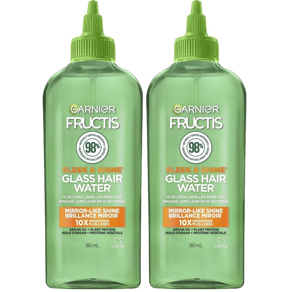 imageGarnier Fructis Sleek ampamp Shine Glass Hair Water 10 Seconds Lamellar Rinse Out Argan Oil 60 Fl Oz 1 Count Packaging May Vary608 Fl Oz Pack of 2