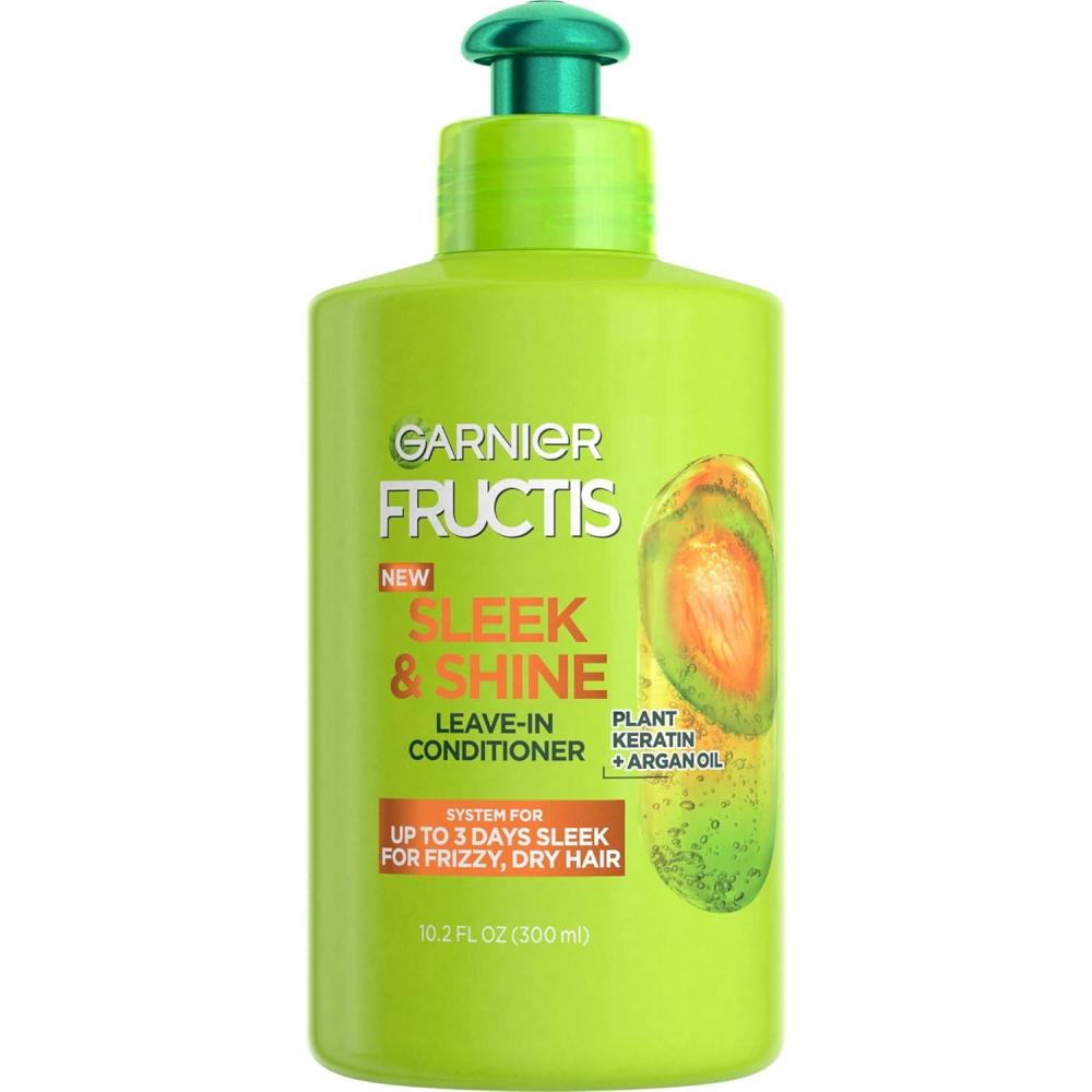 imageGarnier Fructis Sleek ampamp Shine LeaveIn Conditioning Cream for Frizzy Dry Hair Plant Keratin  Argan Oil 102 Fl Oz 1 Count Packaging May Vary102 Fl Oz Pack of 1