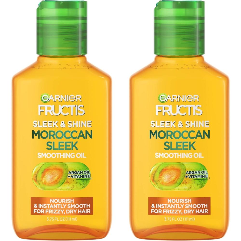 imageGarnier Fructis Sleek ampamp Shine Moroccan Sleek Smoothing Oil for Frizzy Dry Hair Argan Oil 375 Fl Oz 2 Count Packaging May VaryArgan Oil
