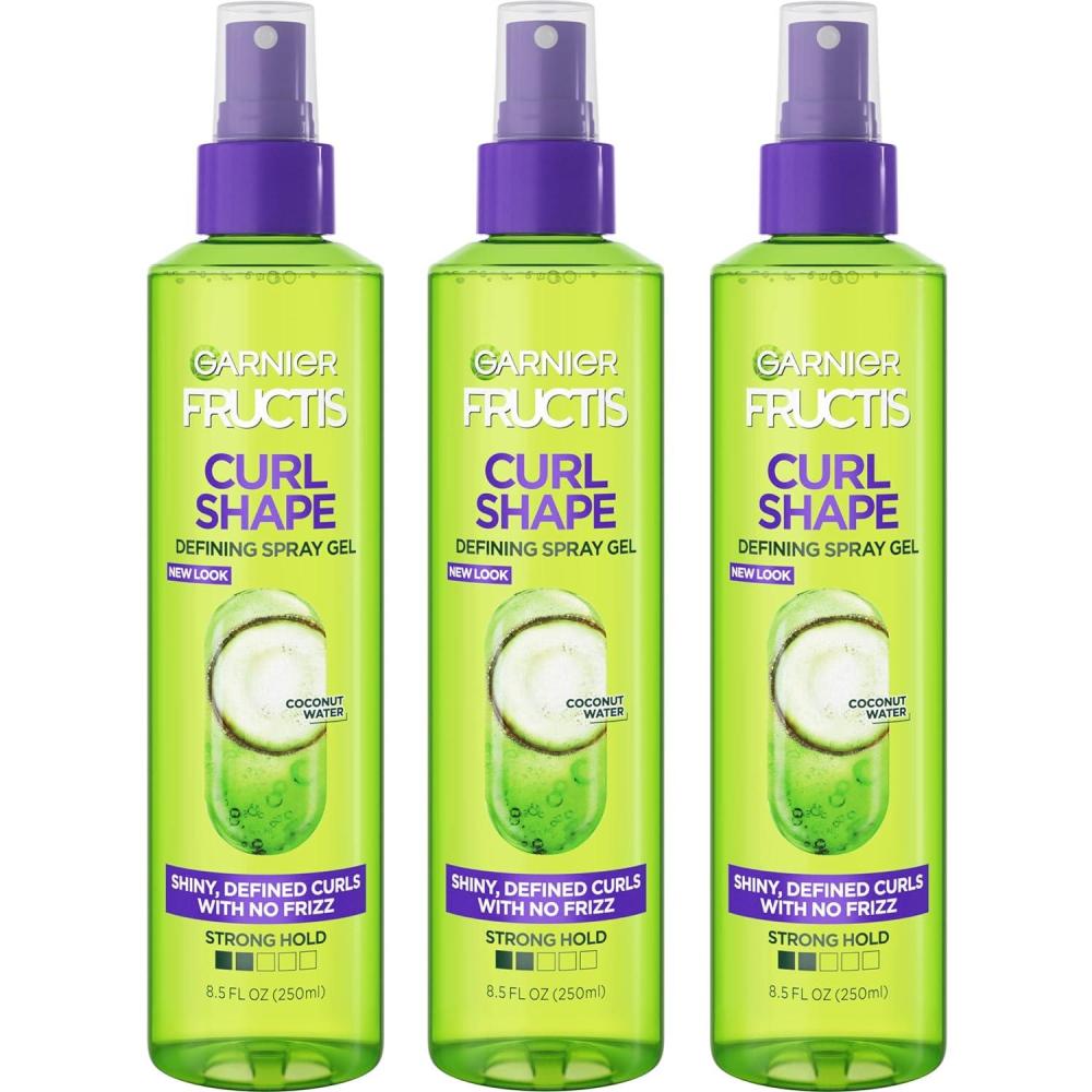 imageGarnier Fructis Style Curl Shape Defining Spray Gel for No Frizz 85 Fl Oz 3 Count Packaging May VaryCitrus
