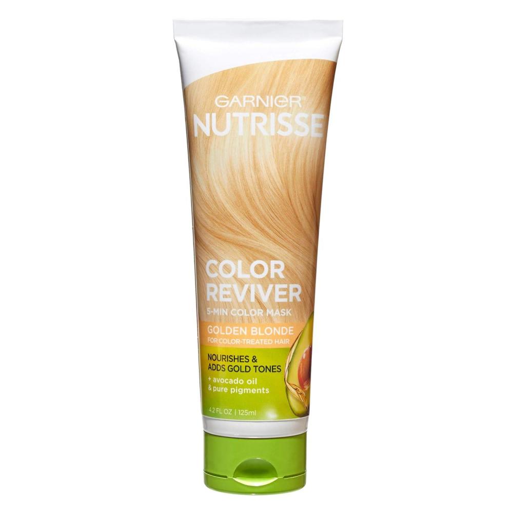 imageGarnier Hair Color Nutrisse Color Reviver 5 MIN Color Mask Vibrant Red for Color Treated Hair to Nourish ampamp Revives Vibrancy For Auburn Reds 42 Fl Oz 2 Count Packaging May VaryGolden Blonde