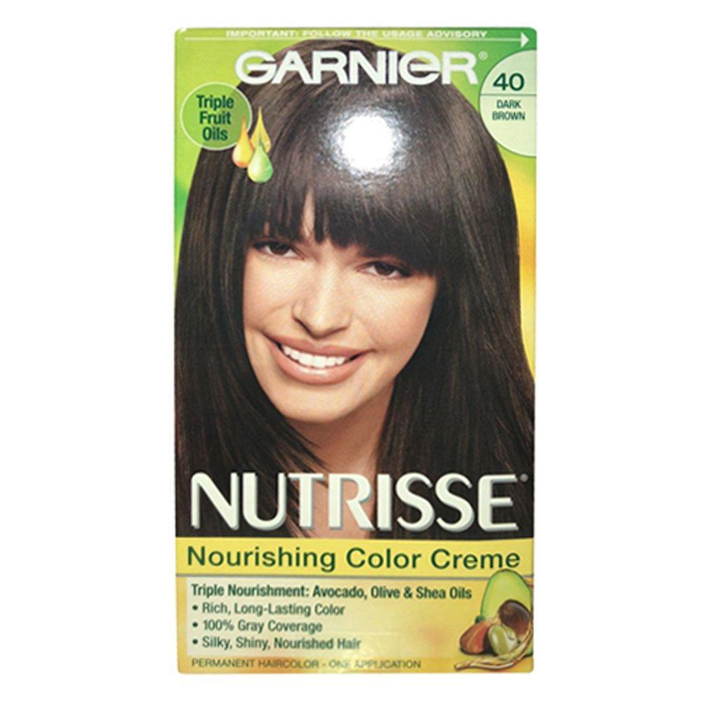 imageGarnier Hair Color Nutrisse Nourishing Creme 30 Darkest Brown Sweet Cola Permanent Hair Dye 2 Count Packaging May Vary40 Dark Brown