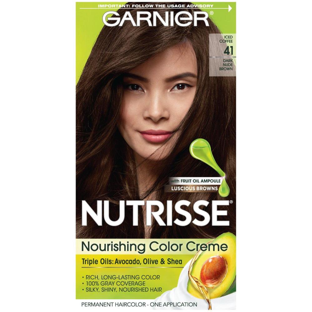 imageGarnier Hair Color Nutrisse Nourishing Creme 30 Darkest Brown Sweet Cola Permanent Hair Dye 2 Count Packaging May Vary41 Dark Nude Brown Iced Coffee