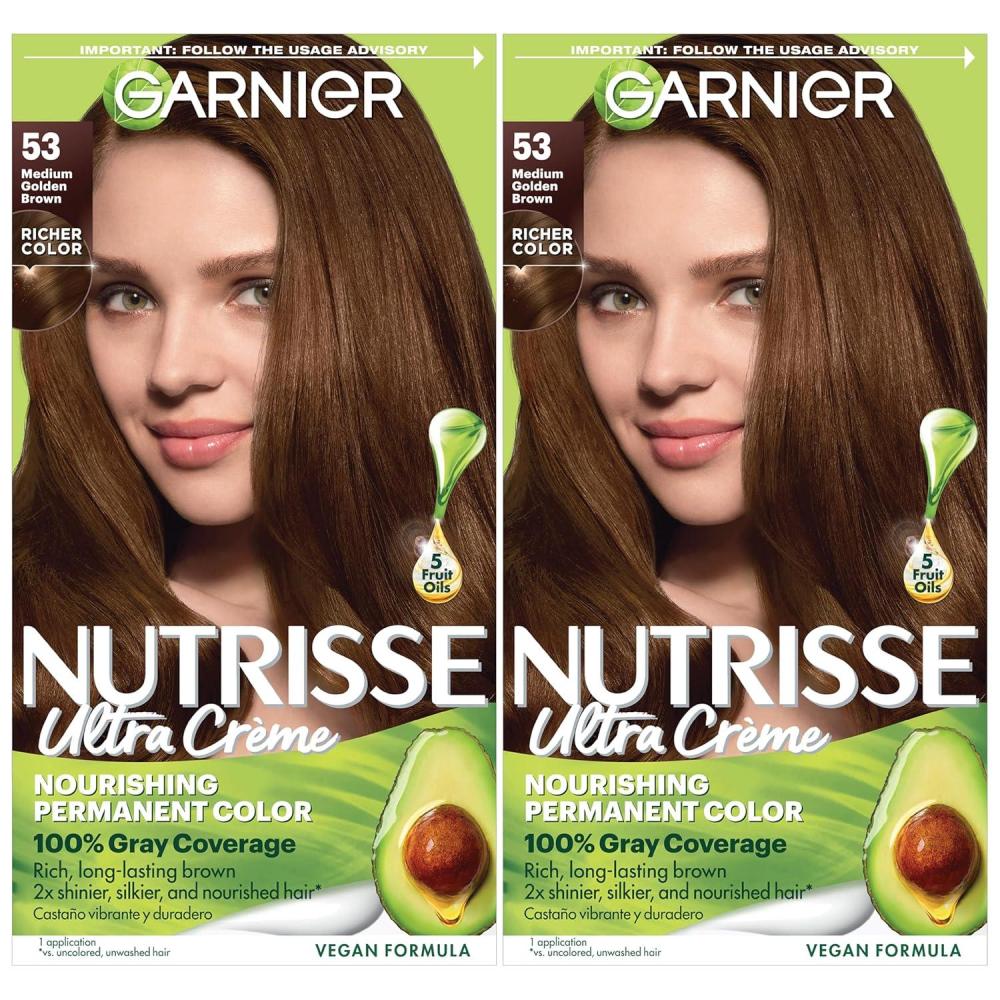 imageGarnier Hair Color Nutrisse Nourishing Creme 30 Darkest Brown Sweet Cola Permanent Hair Dye 2 Count Packaging May Vary53 Medium Golden Brown Chestnut