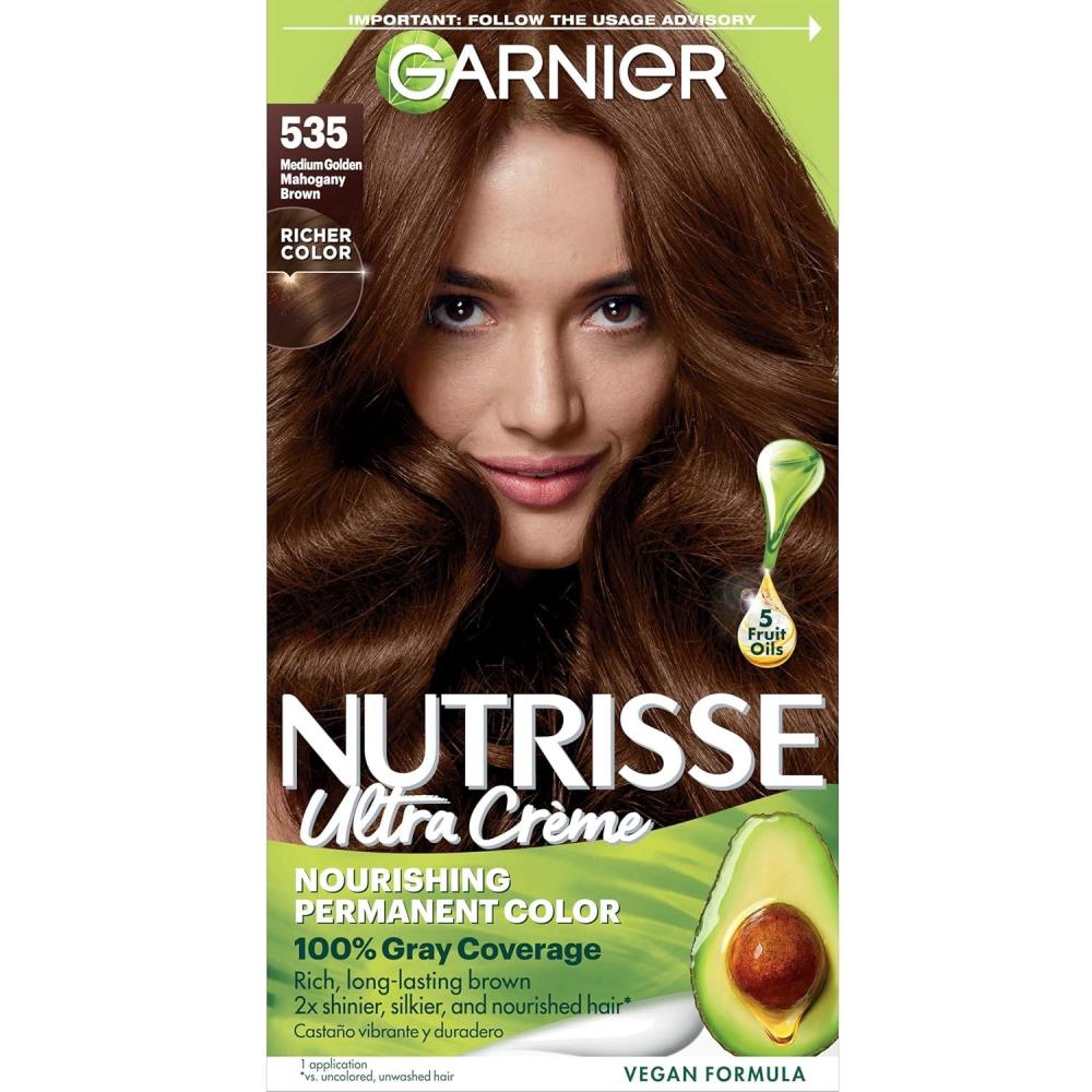 imageGarnier Hair Color Nutrisse Nourishing Creme 30 Darkest Brown Sweet Cola Permanent Hair Dye 2 Count Packaging May Vary535 Medium Golden Mahogany Brown Chocolate Caramel